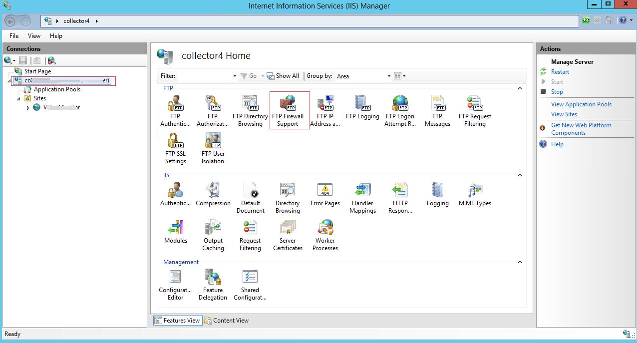Azure passive FTP