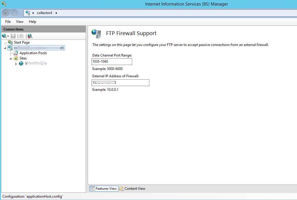 Azure passive FTP